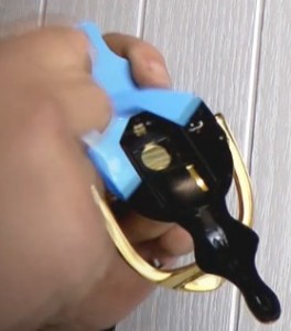 4. peel off tape on knocker